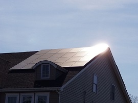 Solar panels on a house